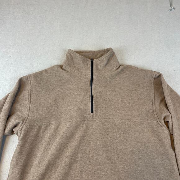 The North Face 1/4 Zip Mens Sz M Pullover Sweater Beige Tan - Picture 3 of 9